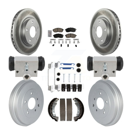 Front Rear Disc Brake Rotors Ceramic Pads And Coated Drum Kit (9Pc) For Nissan Sentra KGA-106349
