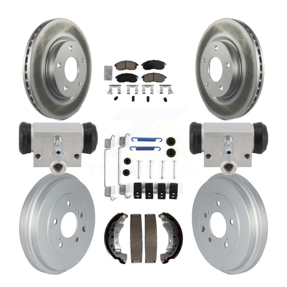 Front Rear Disc Brake Rotors Ceramic Pads And Coated Drum Kit (9Pc) For Nissan Sentra KGA-106349