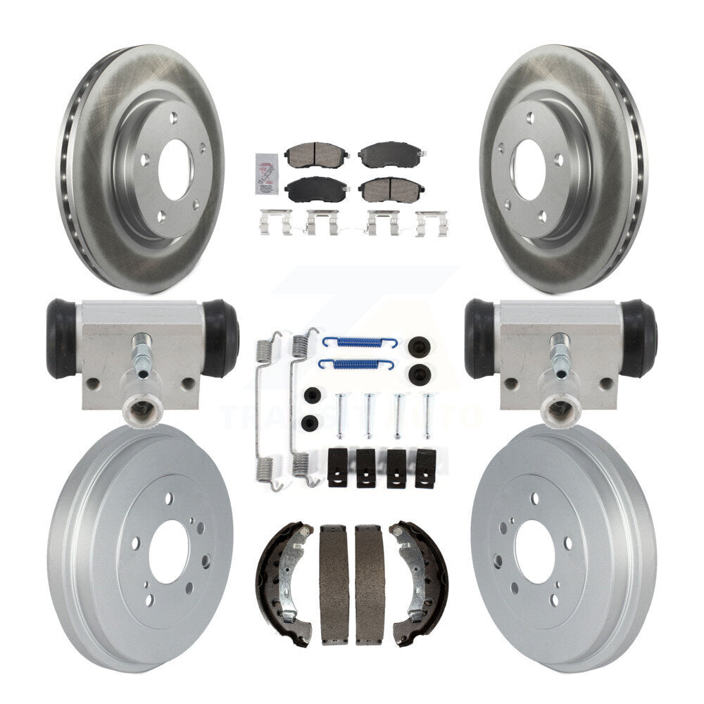 Front Rear Disc Brake Rotors Ceramic Pads And Coated Drum Kit (9Pc) For Nissan Sentra KGA-106350
