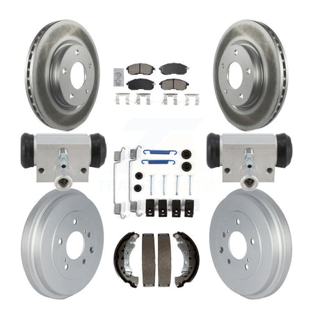 Front Rear Disc Brake Rotors Ceramic Pads And Coated Drum Kit (9Pc) For Nissan Sentra KGA-106350