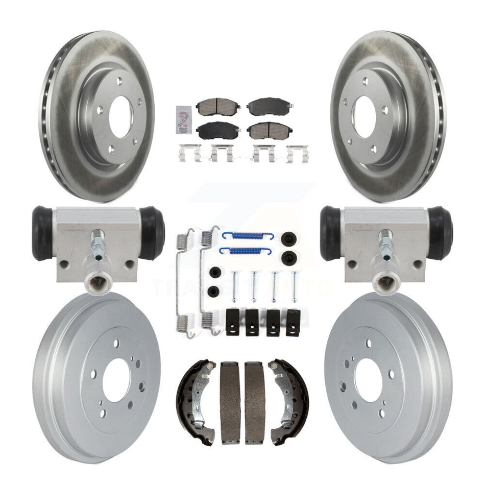 Front Rear Disc Brake Rotors Ceramic Pads And Coated Drum Kit (9Pc) For Nissan Sentra KGA-106350