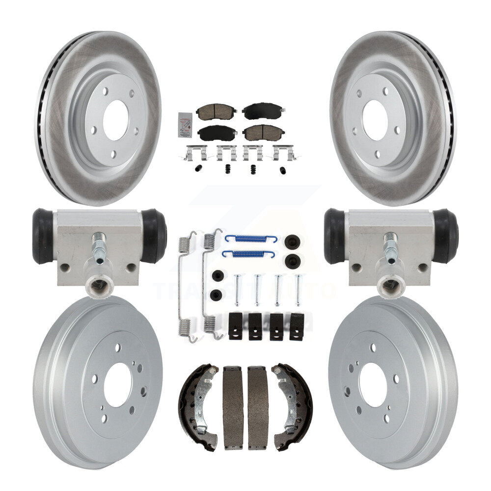 Front Rear Brake Rotor Ceramic Pad & Coated Drum Kit (9Pc) For Nissan Sentra Turbocharged KGA-106351