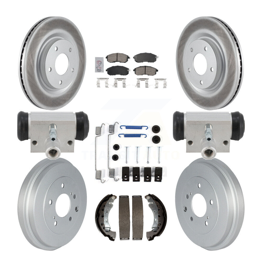 Front Rear Brake Rotor Ceramic Pad & Coated Drum Kit (9Pc) For Nissan Sentra Turbocharged KGA-106352