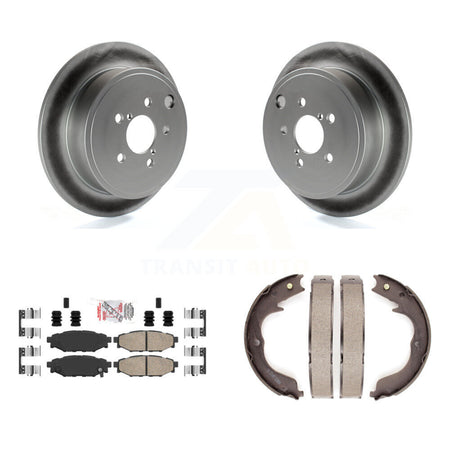 Rear Disc Coated Rotors Ceramic Pads Parking Shoes Kit For Subaru Impreza Forester Legacy KGA-106355