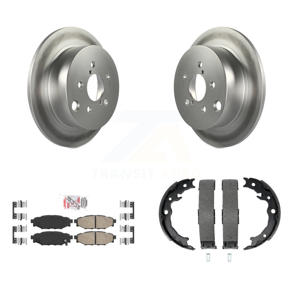 Rear Disc Coated Rotors Ceramic Pads & Parking Shoes Kit For Subaru Crosstrek Impreza XV KGA-106359