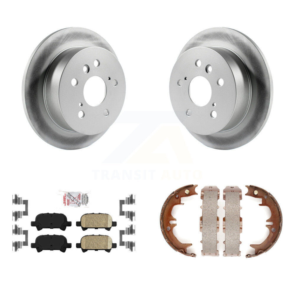 Rear Disc Coated Rotors Ceramic Pads And Parking Shoes Kit For Toyota Camry Solara Avalon KGA-106363