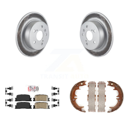 Rear Disc Coated Rotors Ceramic Pads & Parking Shoes Kit For 01-03 Toyota Highlander AWD KGA-106364
