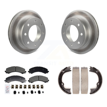Rear Disc Coated Rotors Semi-Metallic Pads Parking Shoes Kit For GMC Savana 2500 Express KGA-106366