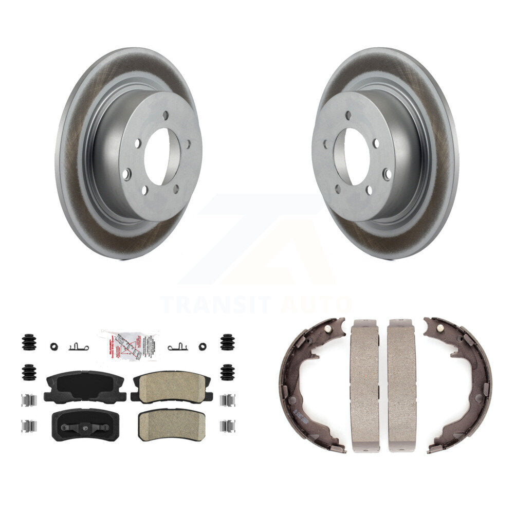 Rear Disc Coated Rotors Ceramic Pads Parking Shoes Kit For Jeep Mitsubishi Patriot Lancer KGA-106371