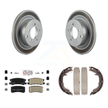 Rear Disc Coated Rotors Ceramic Pads Parking Shoes Kit For Jeep Mitsubishi Patriot Lancer KGA-106371