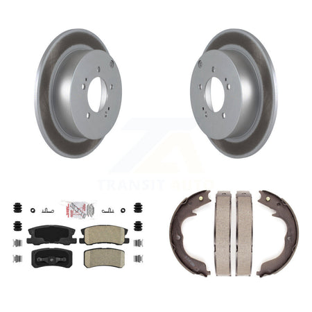 Rear Disc Coated Rotors Ceramic Pads & Parking Shoes Kit For Mitsubishi Lancer Outlander KGA-106375