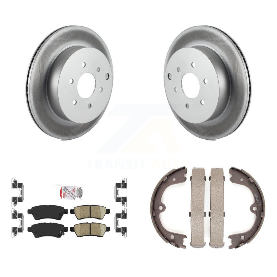 Rear Disc Coated Rotors Ceramic Pads & Parking Shoes Kit For 2005-2012 Nissan Pathfinder KGA-106388