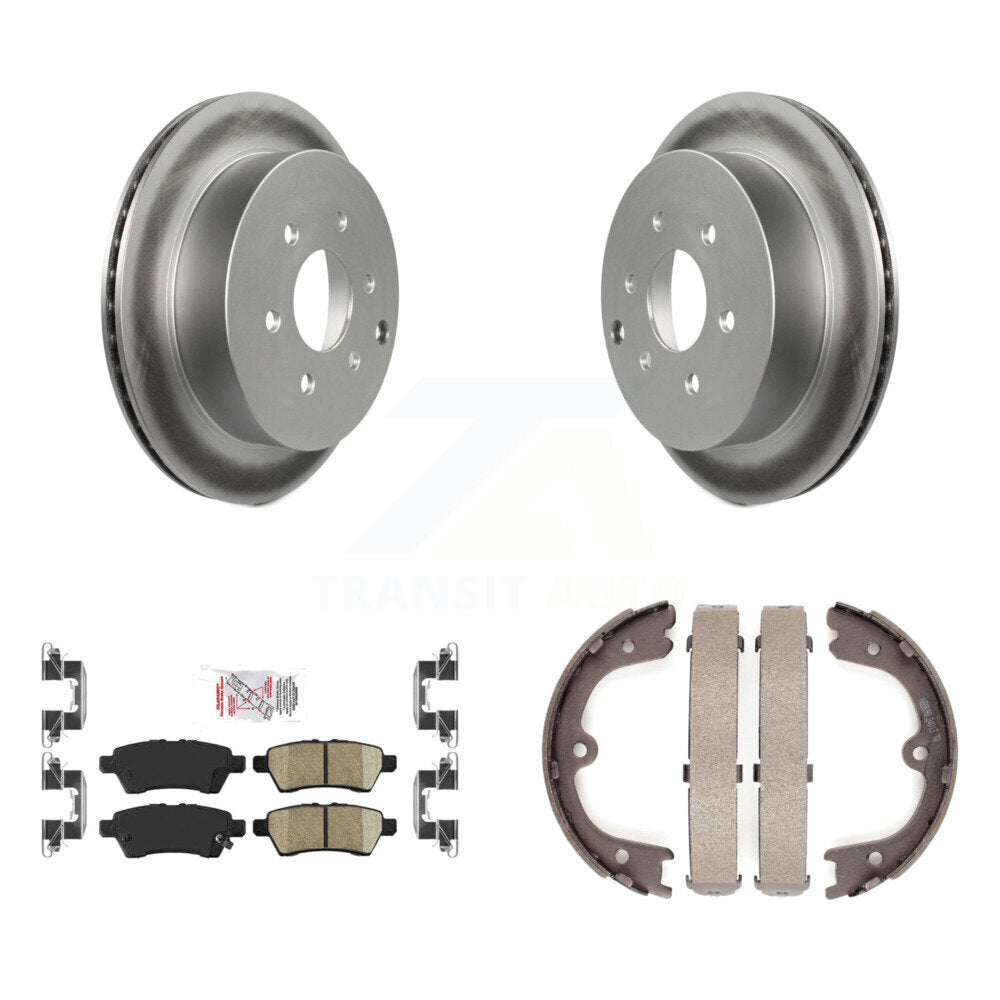Rear Disc Coated Rotors Ceramic Pads Parking Brake Shoes Kit For 2006-2007 Nissan Xterra KGA-106389