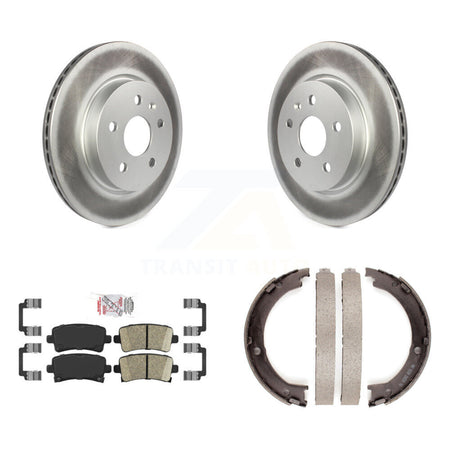 Rear Disc Coated Rotors Ceramic Pads And Parking Brake Shoes Kit For Cadillac XTS KGA-106390