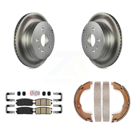 Rear Disc Coated Rotors Ceramic Pads Parking Shoes Kit For Chevrolet Equinox GMC Terrain KGA-106394