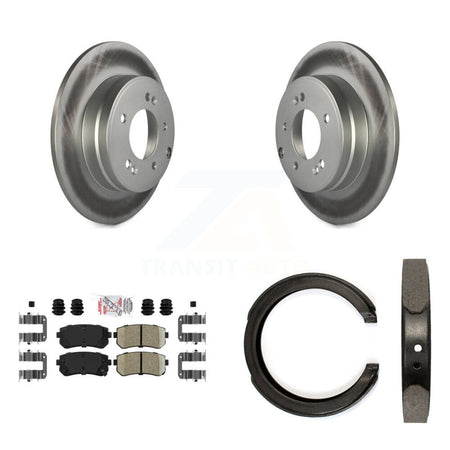 Rear Disc Coated Rotors Ceramic Pads And Parking Shoes Kit For Hyundai Tucson Sonata Kia KGA-106425