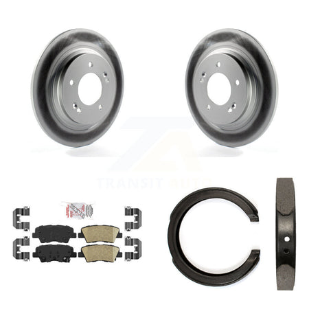 Rear Disc Coated Rotors Ceramic Pads And Parking Brake Shoes Kit For Kia Optima KGA-106427