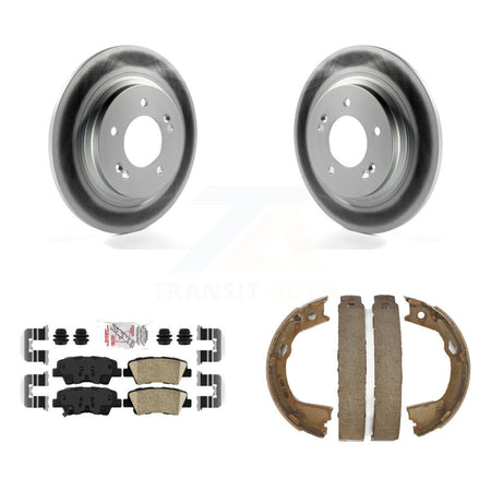 Rear Disc Coated Rotors Ceramic Pads And Parking Brake Shoes Kit For Kia Optima KGA-106433
