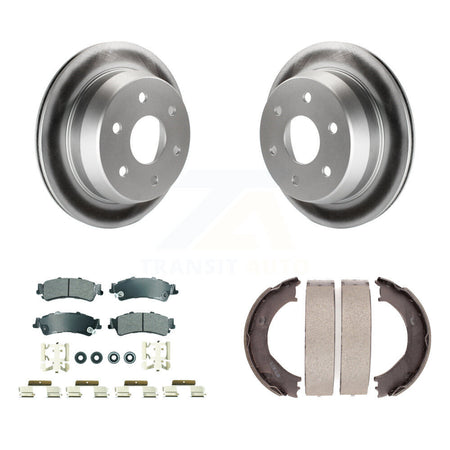 Rear Disc Coated Rotors Semi-Metallic Pads Parking Shoes Kit For Chevrolet Silverado 1500 KGA-106442
