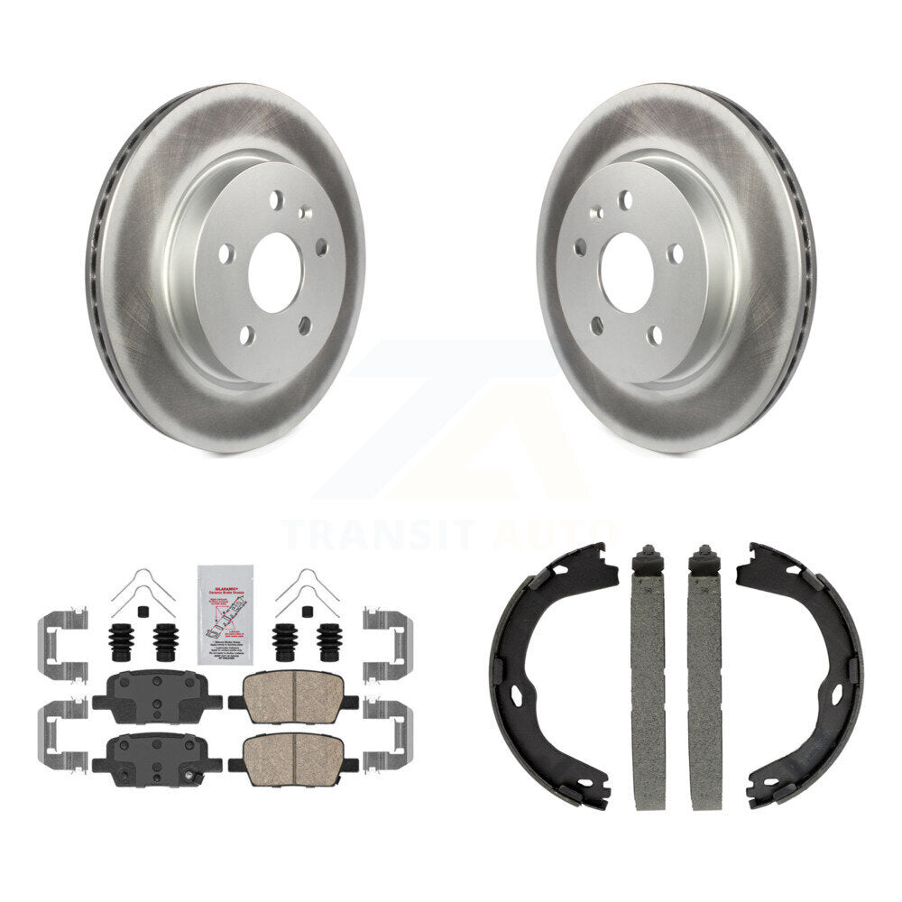 Rear Disc Coated Rotors Ceramic Pads And Parking Brake Shoes Kit For Chevrolet Camaro KGA-106449
