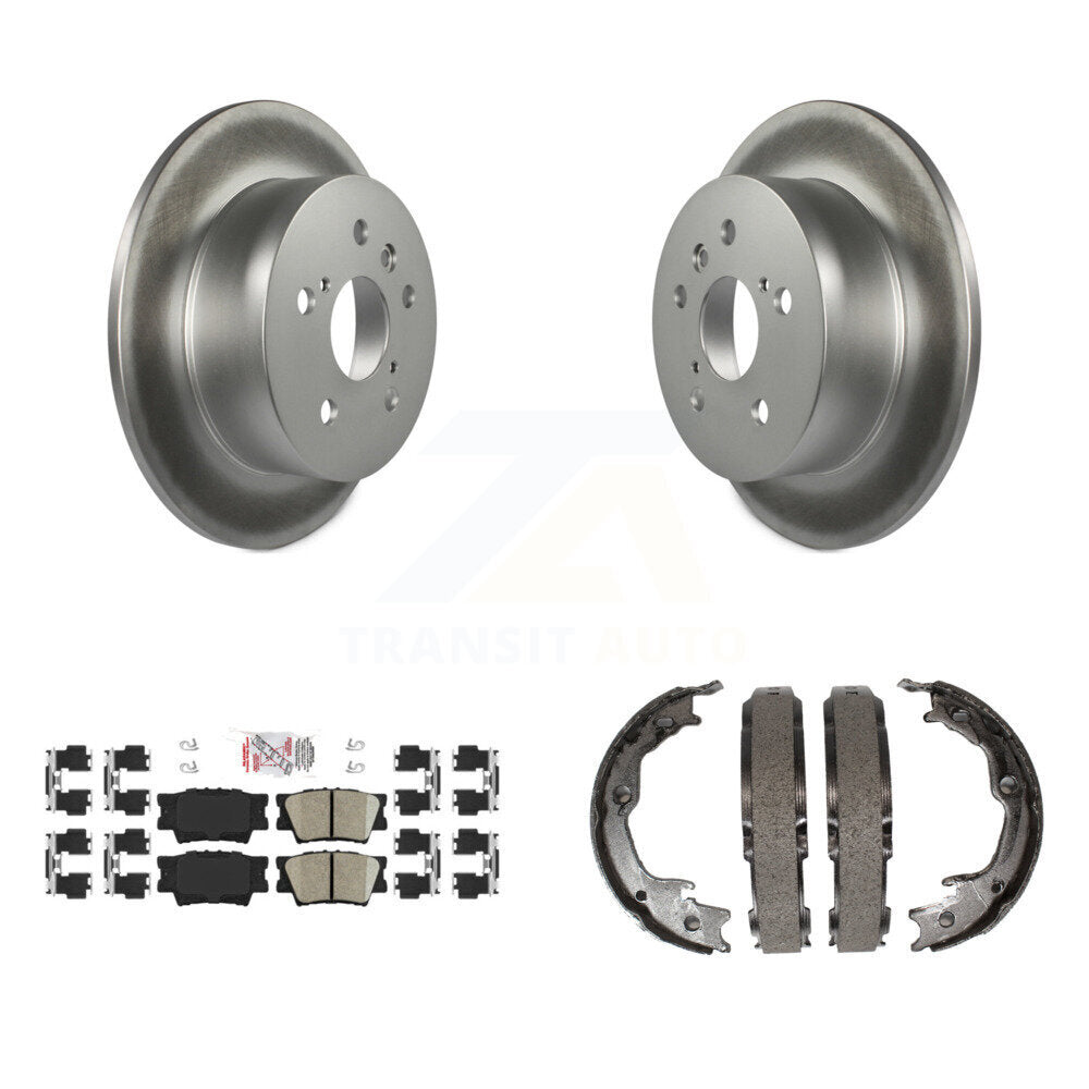 Rear Disc Coated Rotors Ceramic Pads Parking Brake Shoes Kit For Toyota Camry Lexus ES350 KGA-106470