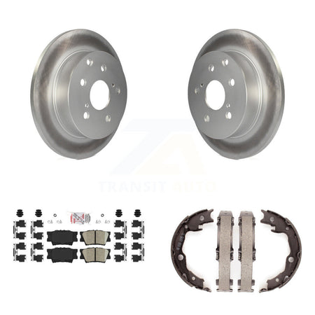 Rear Disc Coated Rotors Ceramic Pads Parking Brake Shoes Kit For Toyota RAV4 Lexus HS250h KGA-106471