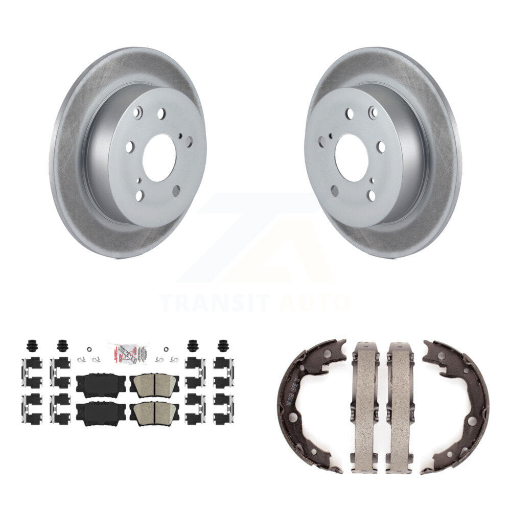 Rear Disc Coated Rotors Ceramic Pads And Parking Shoes Kit For Toyota Matrix Pontiac Vibe KGA-106473