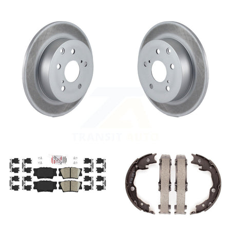 Rear Disc Coated Rotors Ceramic Pads And Parking Shoes Kit For Toyota Matrix Pontiac Vibe KGA-106474