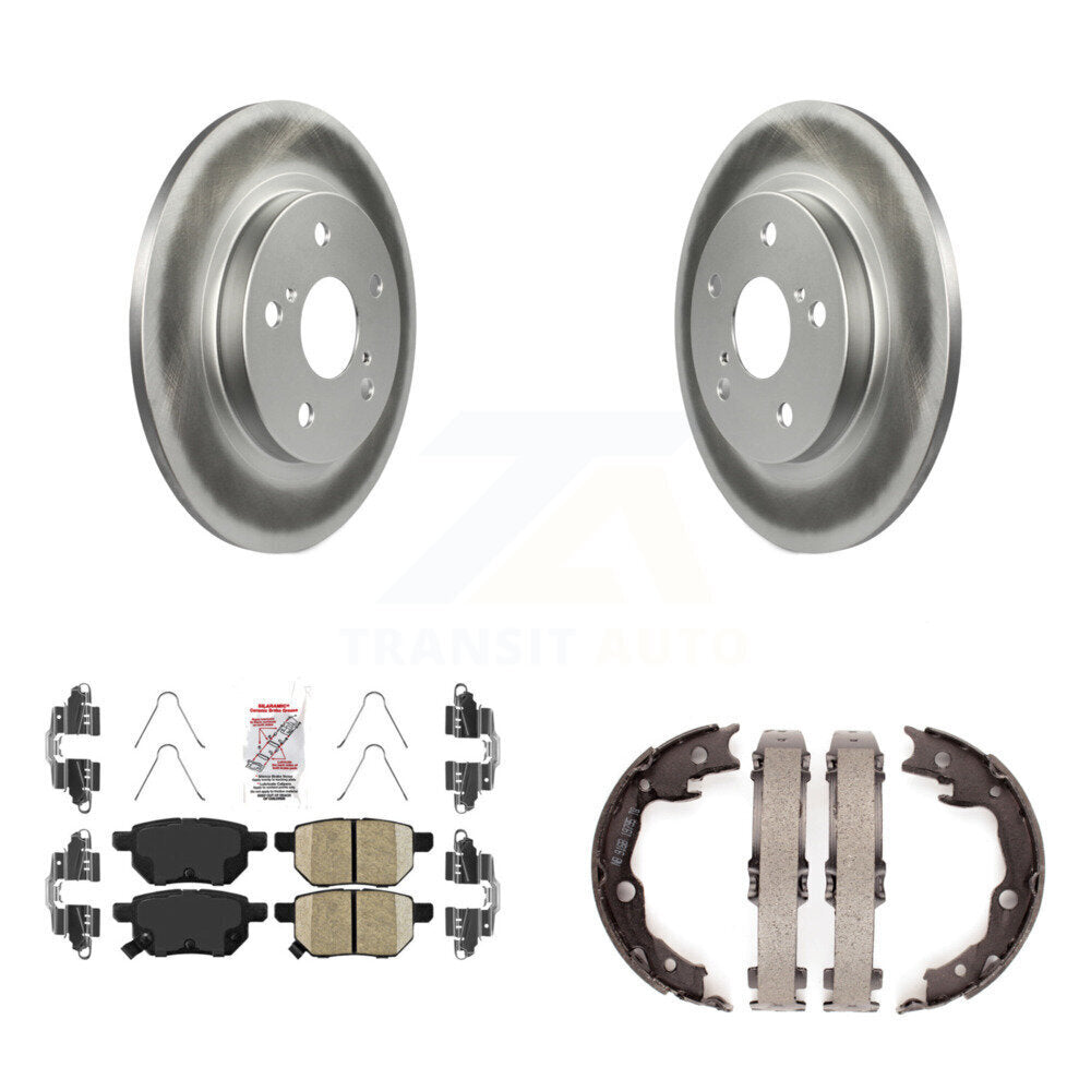 Rear Disc Coated Rotors Ceramic Pads And Parking Shoes Kit For Toyota Matrix Pontiac Vibe KGA-106475