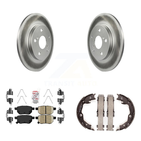 Rear Disc Coated Rotors Ceramic Pads And Parking Shoes Kit For Toyota Matrix Pontiac Vibe KGA-106475