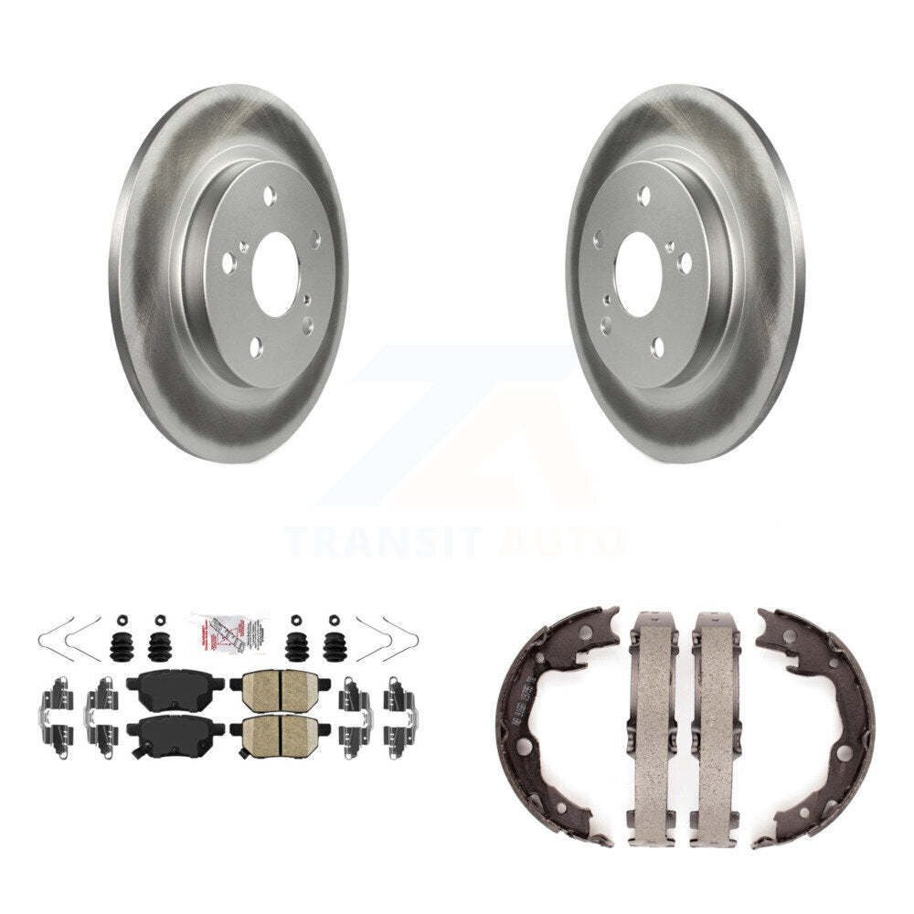 Rear Disc Coated Rotors Ceramic Pads And Parking Shoes Kit For Toyota Matrix Pontiac Vibe KGA-106477