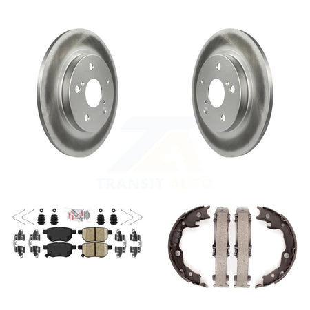 Rear Disc Coated Rotors Ceramic Pads And Parking Shoes Kit For Toyota Matrix Pontiac Vibe KGA-106477