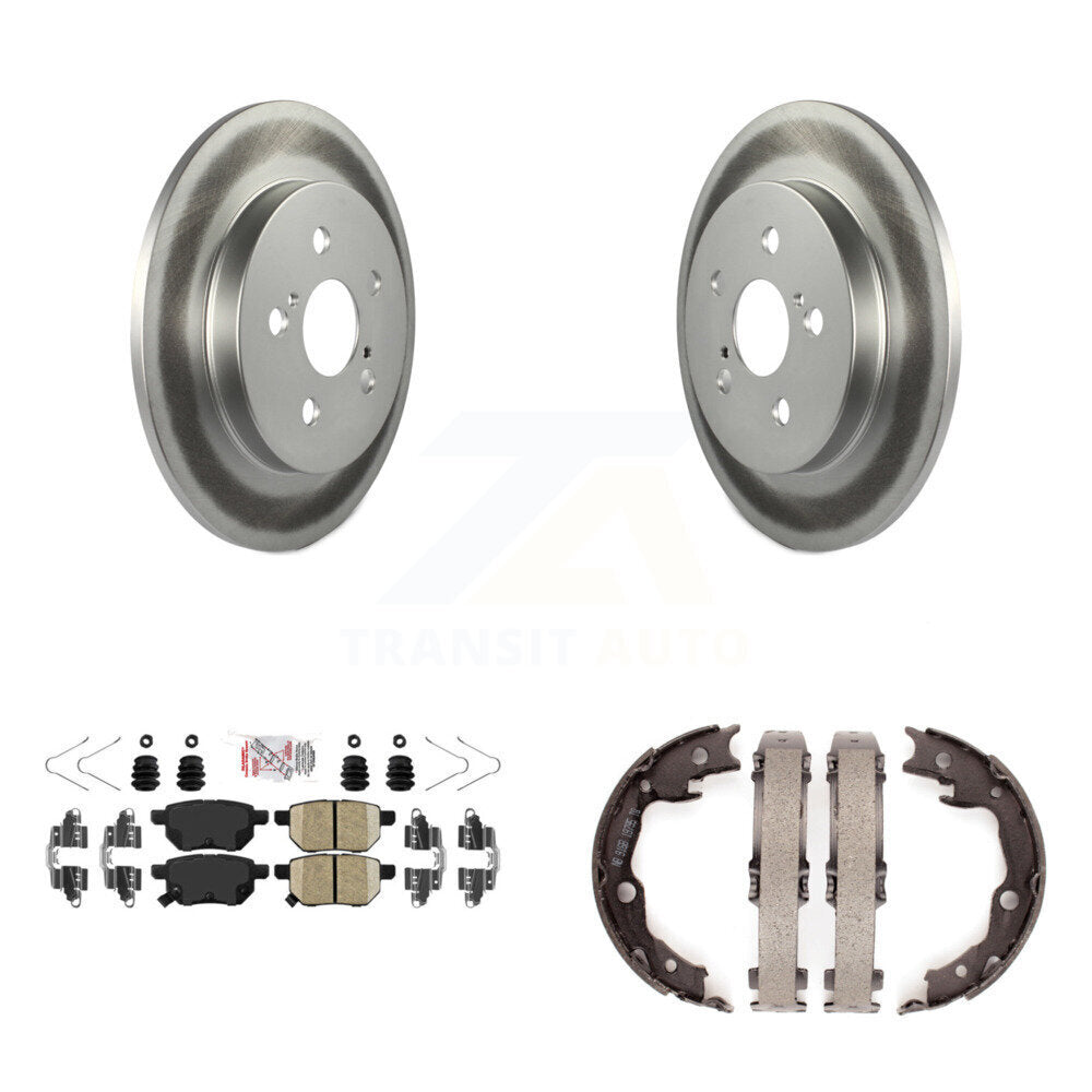Rear Disc Coated Rotors Ceramic Pads And Parking Shoes Kit For Toyota Matrix Pontiac Vibe KGA-106478