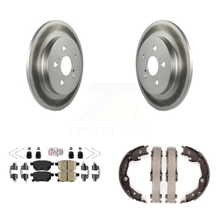Rear Disc Coated Rotors Ceramic Pads And Parking Shoes Kit For Toyota Matrix Pontiac Vibe KGA-106478