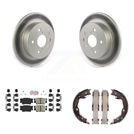 Rear Disc Coated Rotors Ceramic Pads And Parking Brake Shoes Kit For Toyota Camry KGA-106479