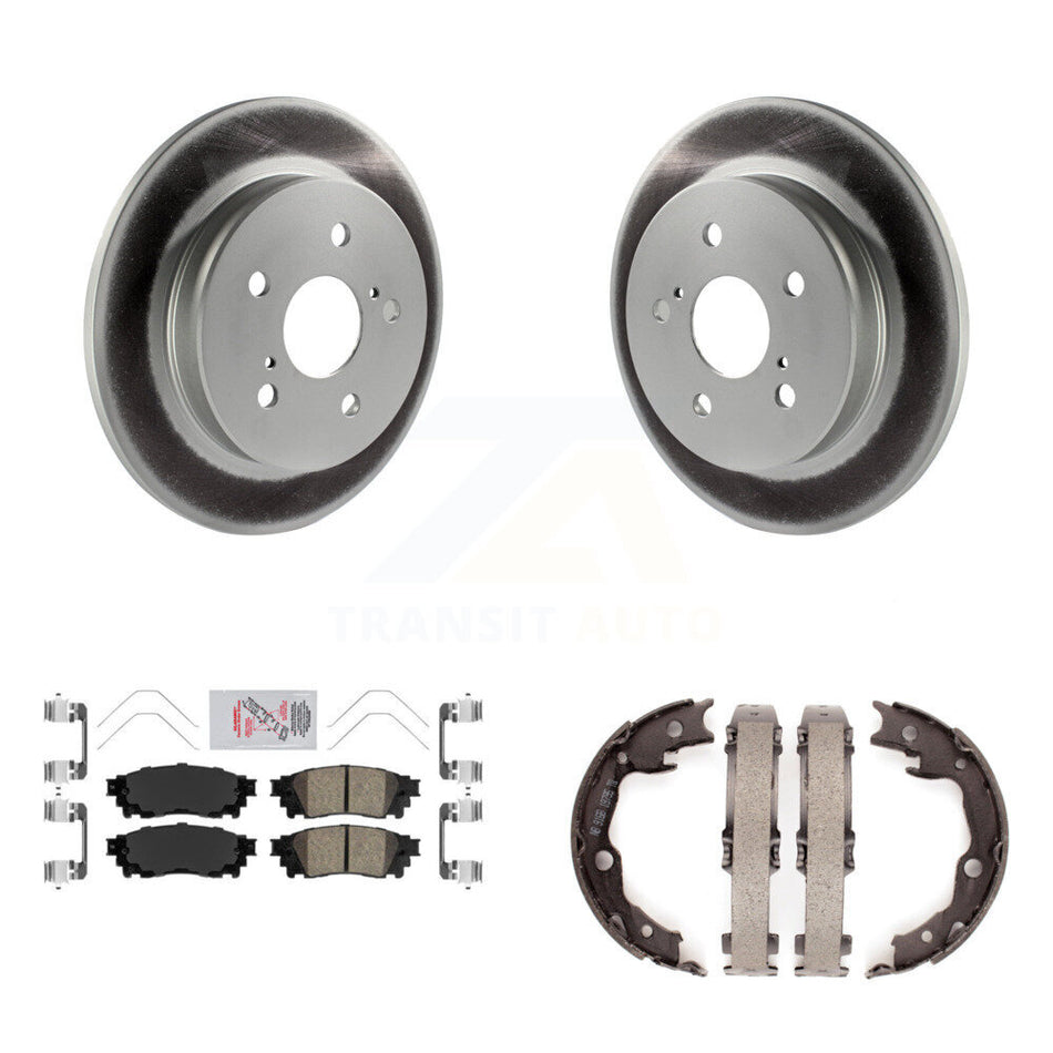 Rear Disc Coated Rotors Ceramic Pads And Parking Brake Shoes Kit For Toyota Camry RAV4 KGA-106482