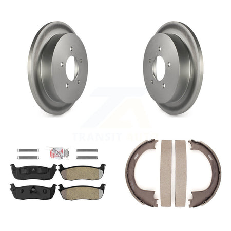 Rear Disc Coated Rotors Semi-Metallic Pads And Parking Shoes Kit For Ford F-150 Heritage KGA-106492