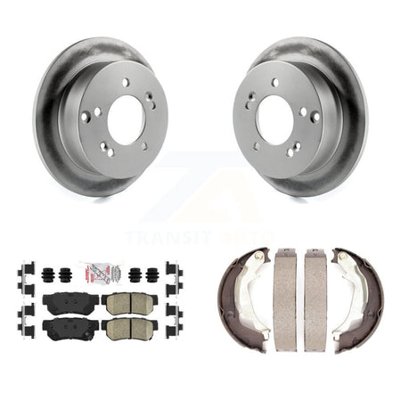 Rear Disc Coated Rotors Ceramic Pads Parking Shoes Kit For Hyundai Sonata XG350 Kia XG300 KGA-106515