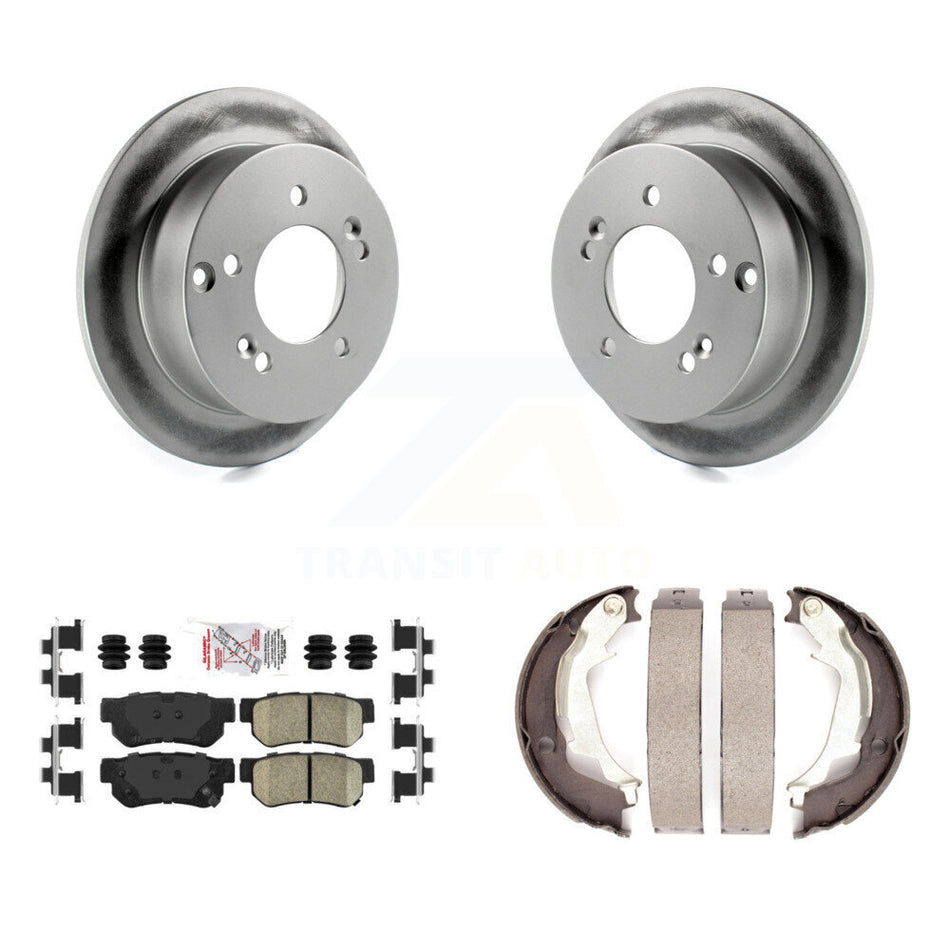 Rear Disc Coated Rotors Ceramic Pads Parking Shoes Kit For Hyundai Sonata XG350 Kia XG300 KGA-106515