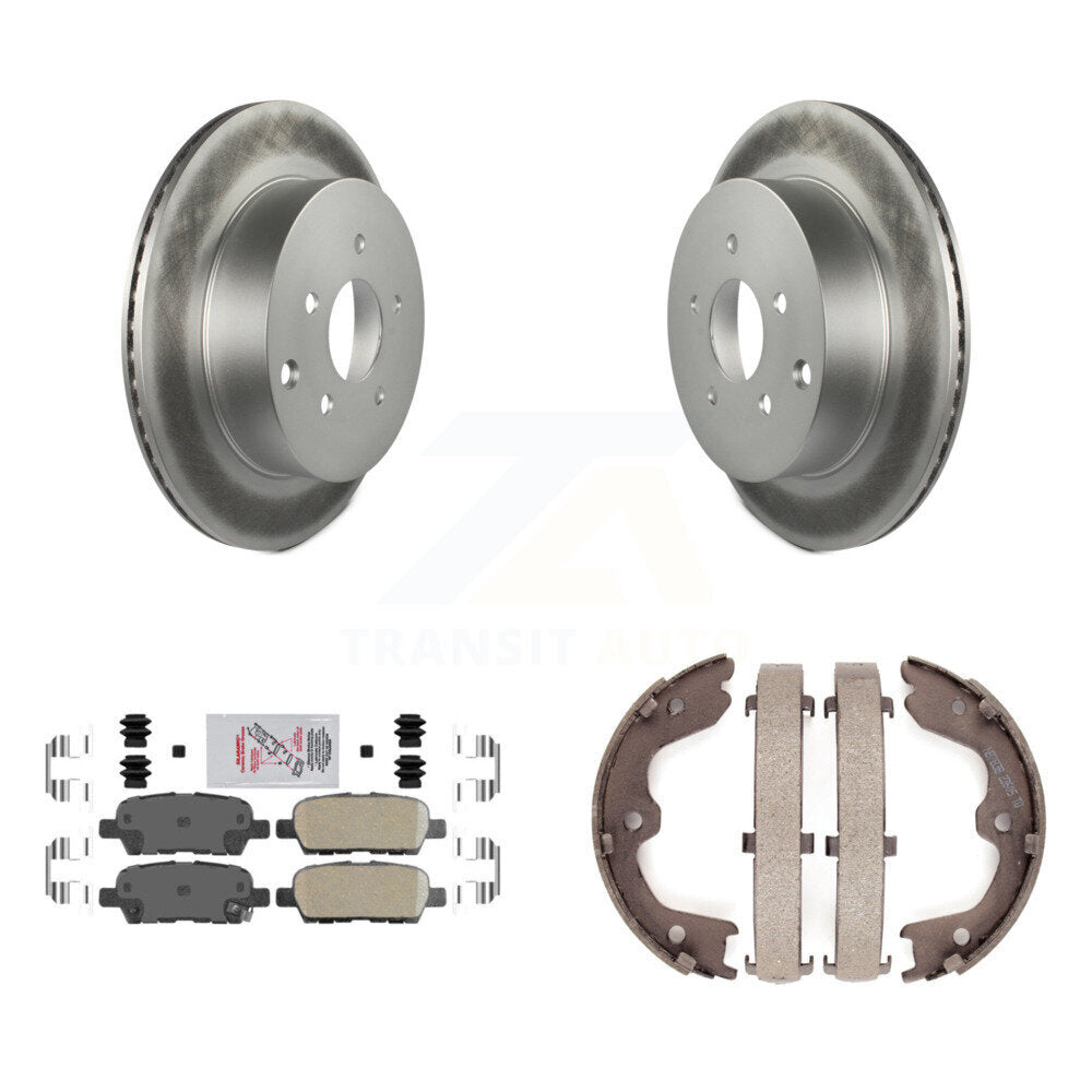 Rear Disc Coated Rotors Ceramic Pads & Parking Shoes Kit For 2003-2005 INFINITI FX35 FX45 KGA-106548