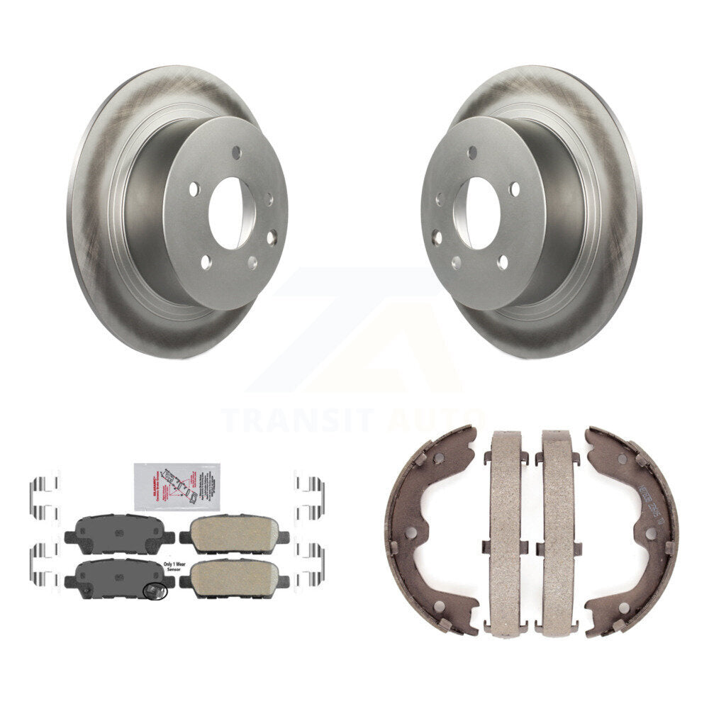 Rear Disc Coated Rotors Ceramic Pads And Parking Brake Shoes Kit For Nissan Altima Maxima KGA-106551
