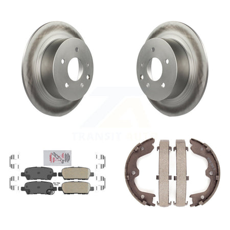 Rear Disc Coated Rotors Ceramic Pads And Parking Brake Shoes Kit For Nissan Altima Maxima KGA-106551