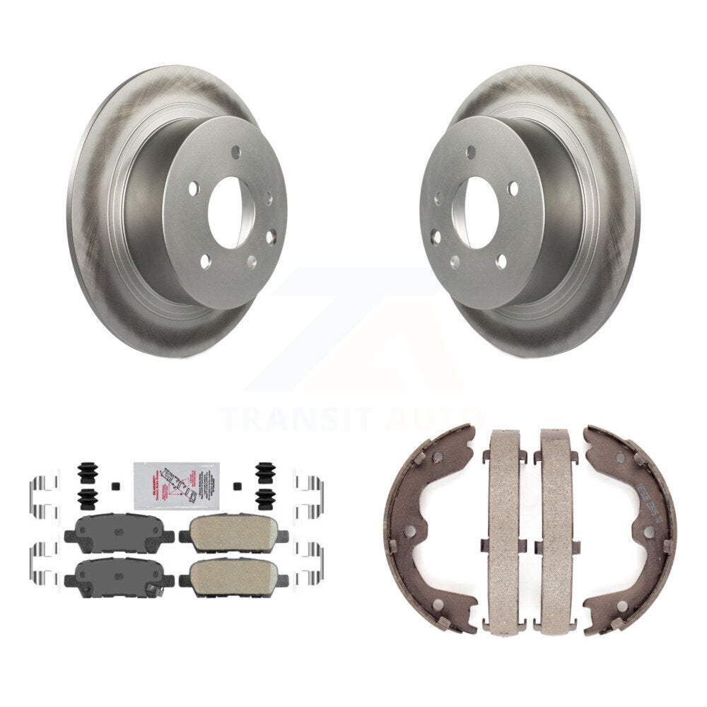 Rear Disc Coated Rotors Ceramic Pads And Parking Brake Shoes Kit For Nissan Altima Maxima KGA-106552