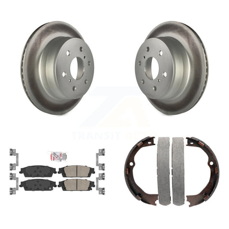 Rear Disc Coated Rotors Ceramic Pads & Parking Shoes Kit For GMC Chevrolet Sierra 1500 LD KGA-106563
