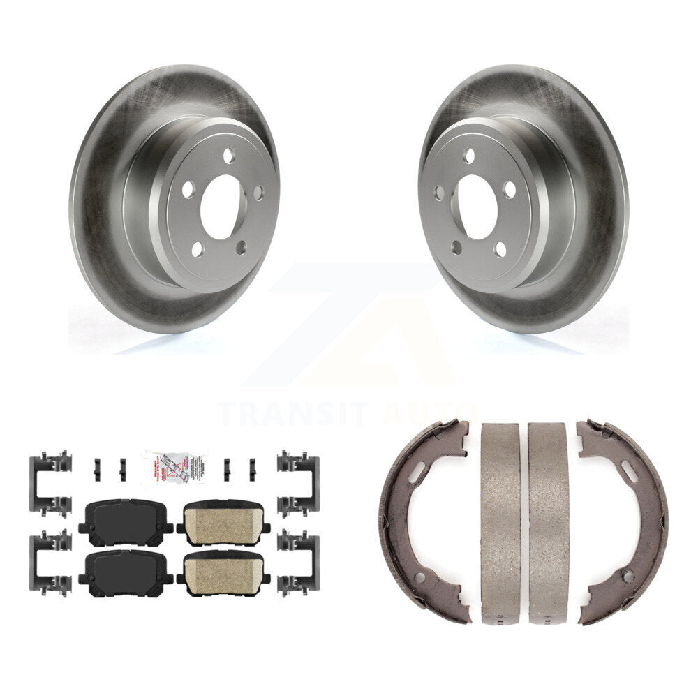 Rear Disc Coated Rotors Ceramic Pads And Parking Brake Shoes Kit For Dodge Charger KGA-106609