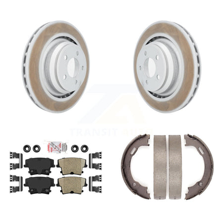 Rear Disc Coated Rotors Ceramic Pads And Parking Brake Shoes Kit For Dodge Charger KGA-106611