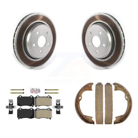 Rear Disc Coated Rotors Semi-Metallic Pads And Parking Shoes Kit For Jeep Grand Cherokee KGA-106630