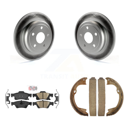 Rear Disc Coated Rotors Ceramic Pads Parking Brake Shoes Kit For Dodge Durango Jeep Grand KGA-106632