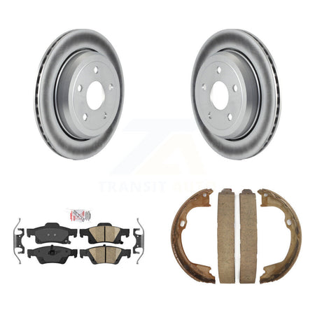 Rear Disc Coated Rotors Ceramic Pads & Parking Shoes Kit For Jeep Grand Cherokee Dodge WK KGA-106633