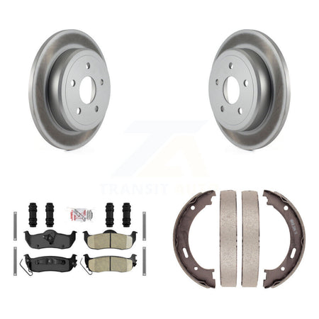 Rear Disc Coated Rotors Ceramic Pads Parking Shoes Kit For Jeep Grand Cherokee Commander KGA-106641